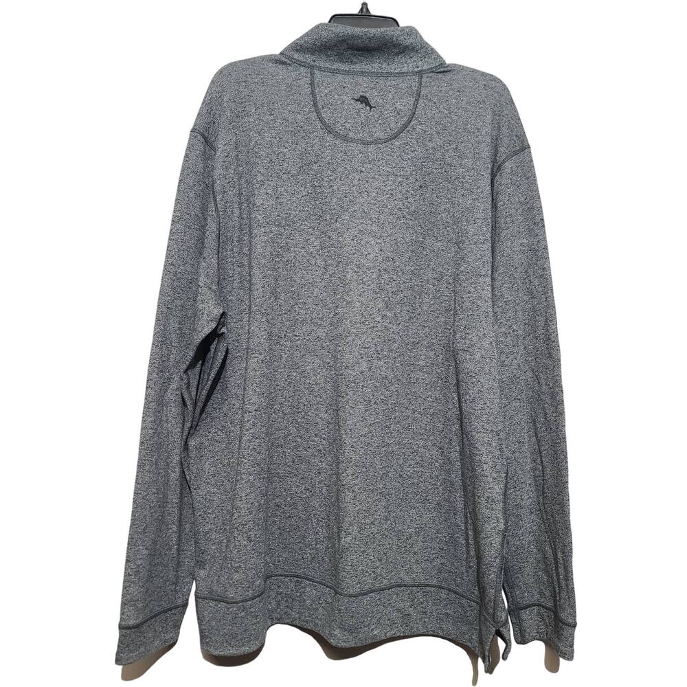 Tommy Bahama Reversible 1/2 Zip Pullover Gray Black XL GUC Cotton Stretch - Picture 2 of 5